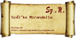 Szőke Mirandella névjegykártya